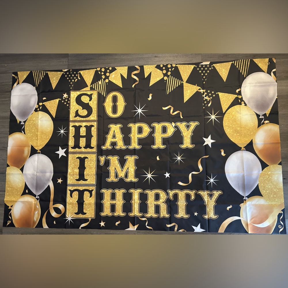 So happy I’m 30, 4 x 6,birthday backdrop, black and gold
